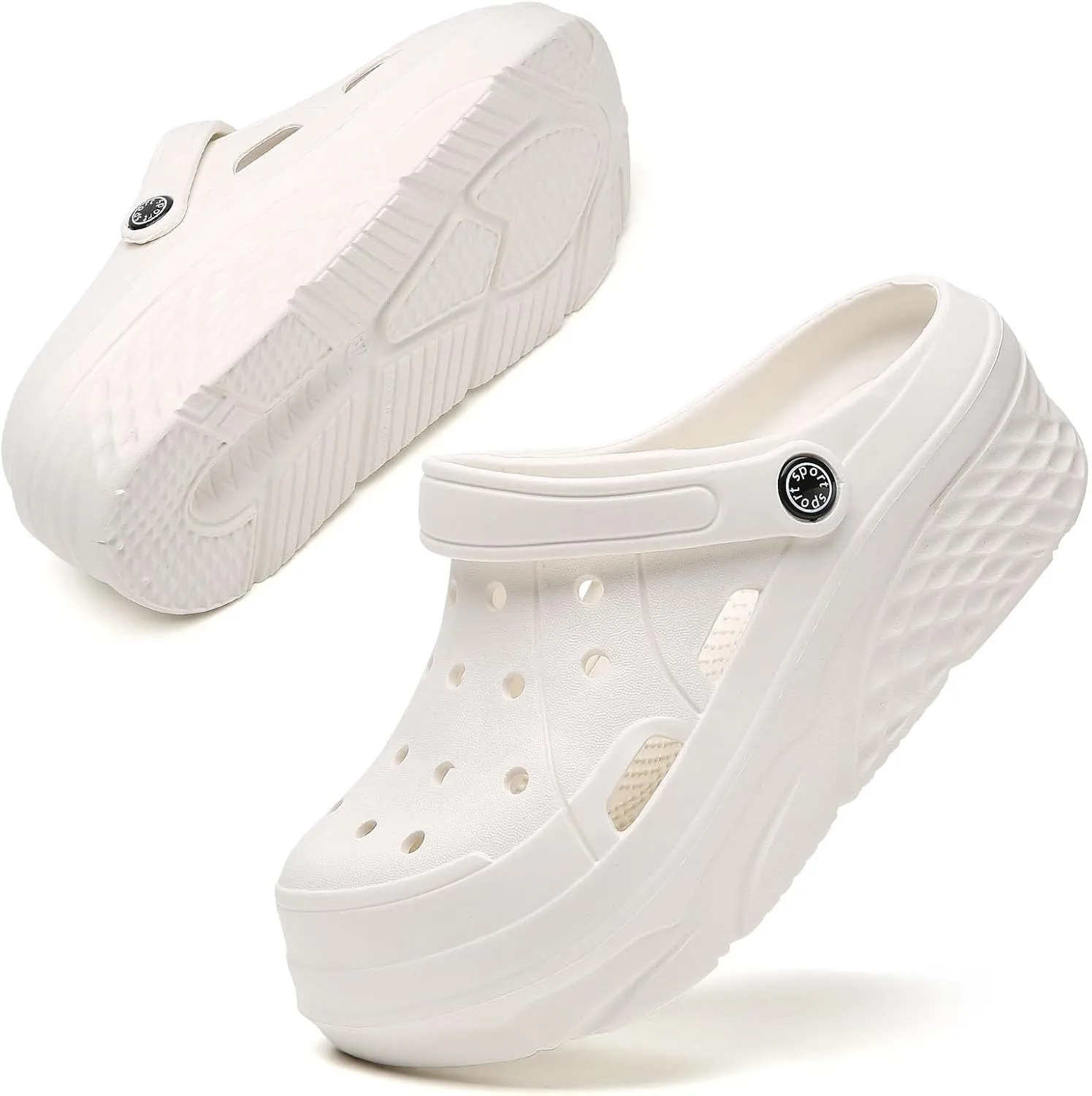 Women’s Platform Clogs Female Garden Clogs Shoes 2.36 Inches Hight Heels Mules Shoes Indoor Outdoor Casual Slippers