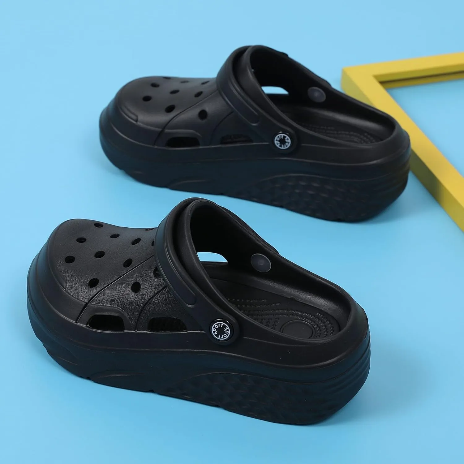 Women’s Platform Clogs Gardener Garden Shoes Hight Heels Mules Clog Slip on Wedge Sandals