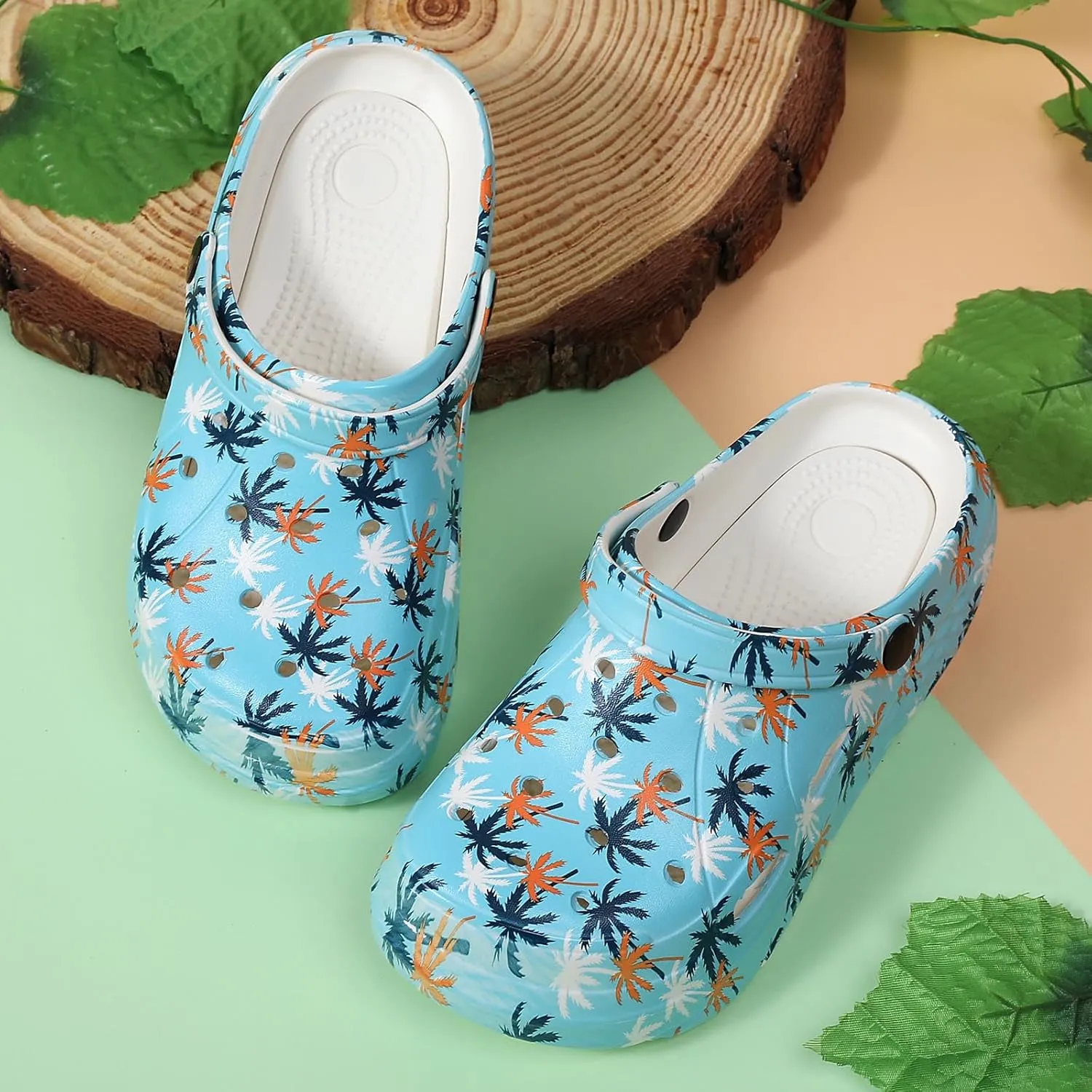 Women’s Platform Clogs Gardener Garden Shoes Hight Heels Mules Clog Slip on Wedge Sandals