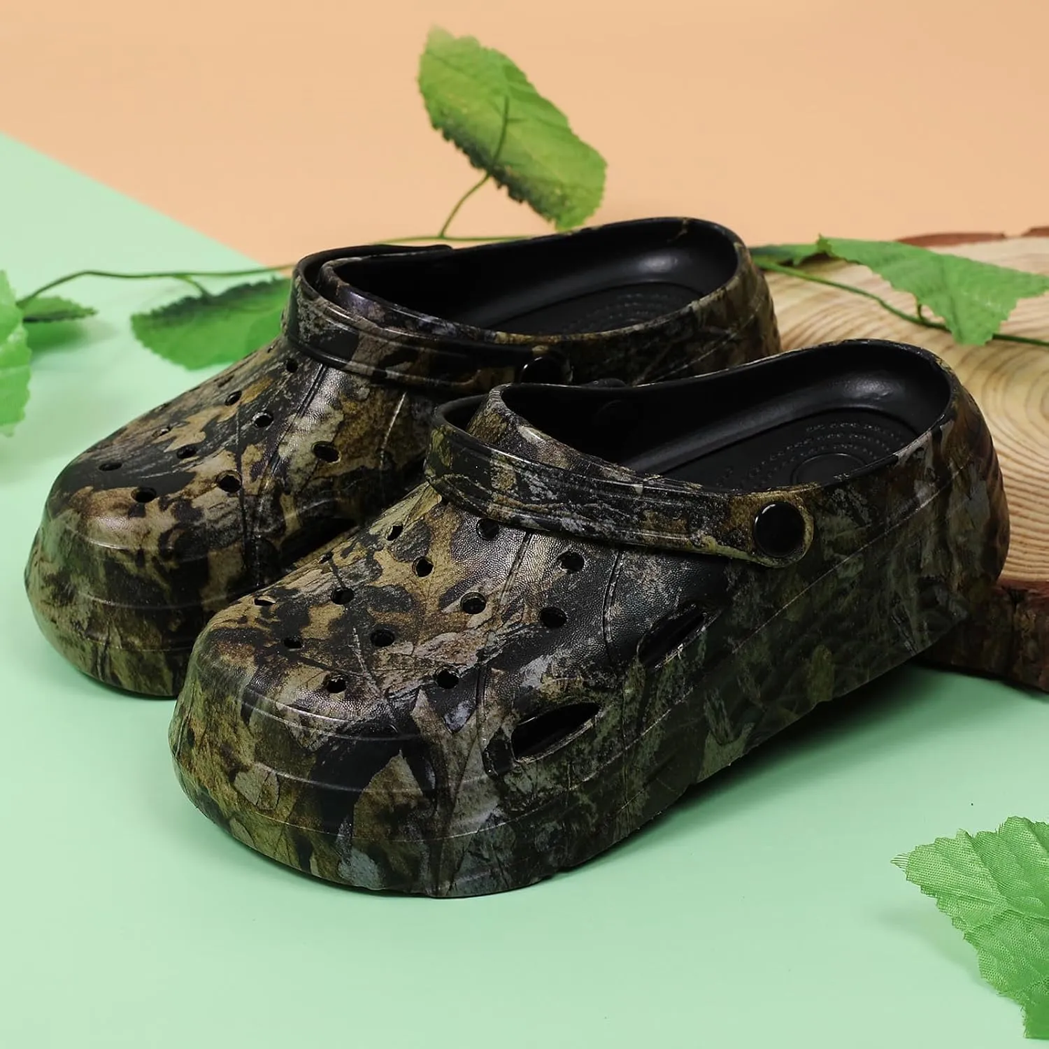 Women’s Platform Clogs Gardener Garden Shoes Hight Heels Mules Clog Slip on Wedge Sandals