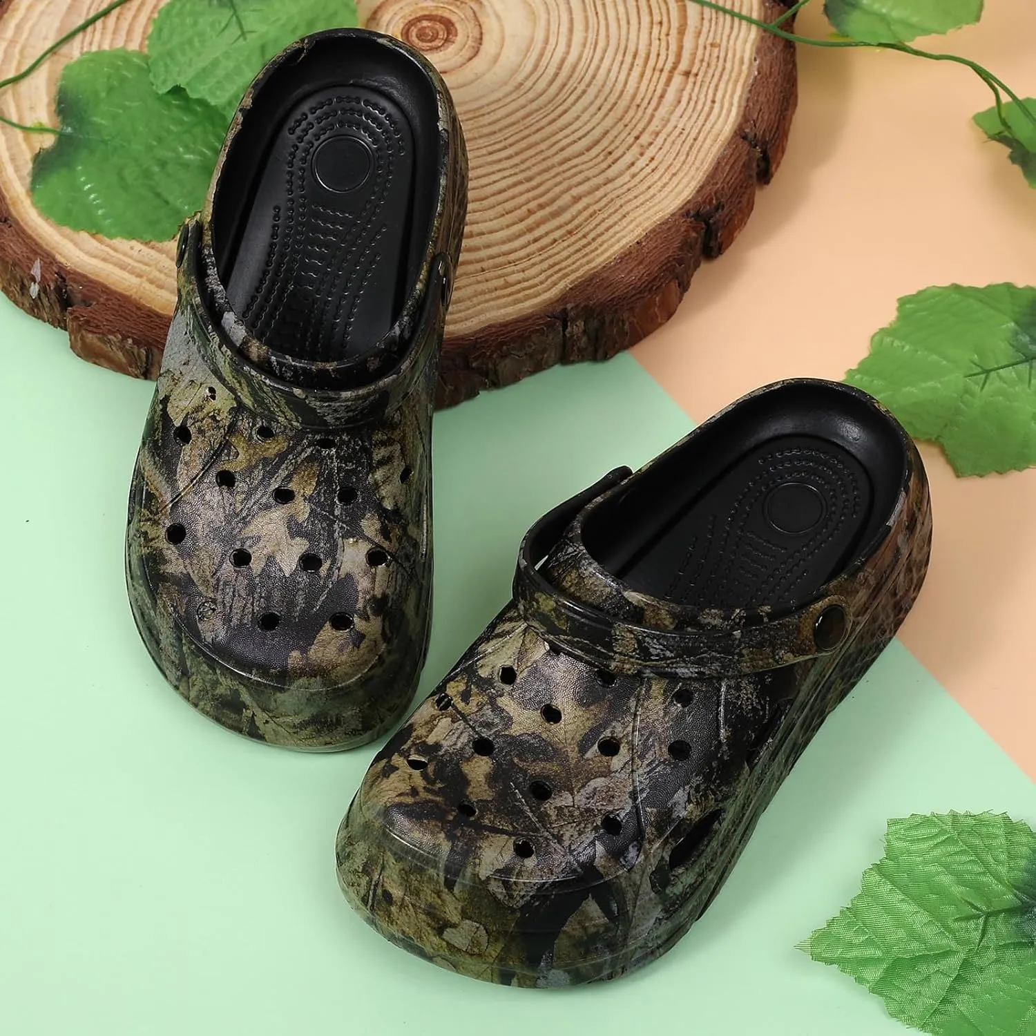 Women’s Platform Clogs Gardener Garden Shoes Hight Heels Mules Clog Slip on Wedge Sandals
