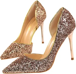 Women's Sexy Pointed Toe Thin Heeled Pumps Fax Suede Slip On Wedding Party Heeled Sandals