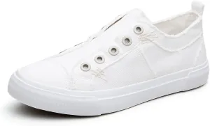 Women's Slip-On All Cotton Canvas Shoes Lightweight Casual Fashion Sneakers