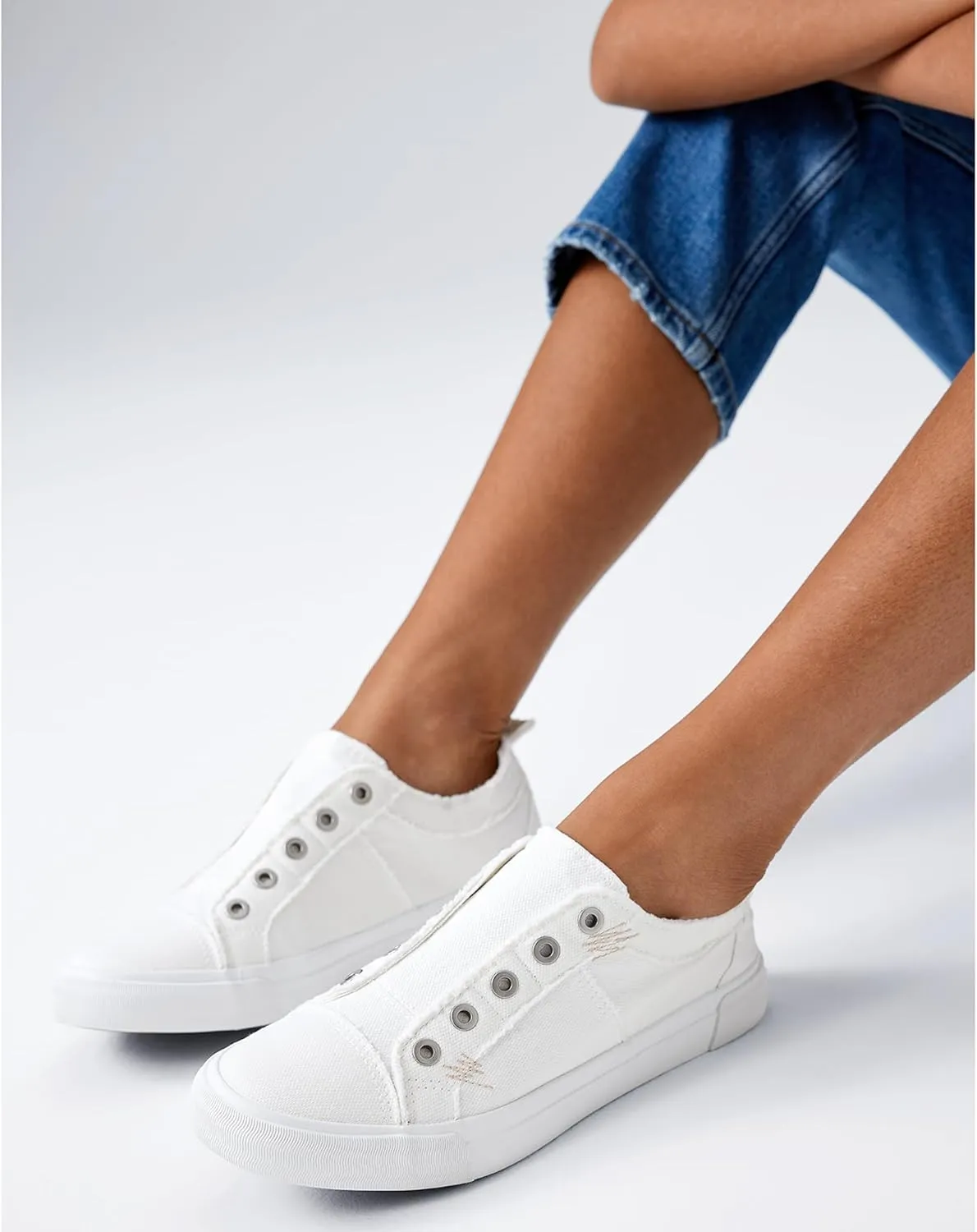 Women's Slip-On All Cotton Canvas Shoes Lightweight Casual Fashion Sneakers