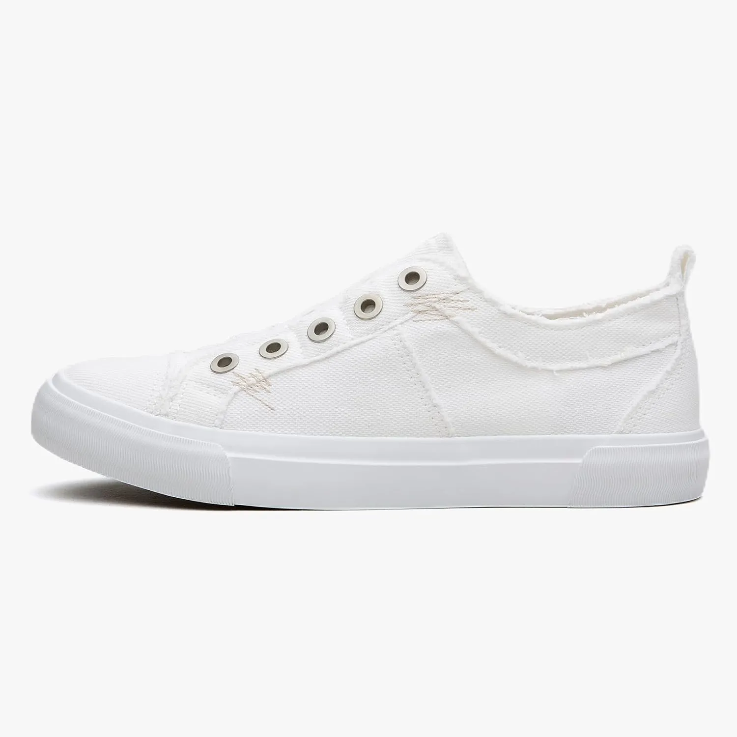 Women's Slip-On All Cotton Canvas Shoes Lightweight Casual Fashion Sneakers