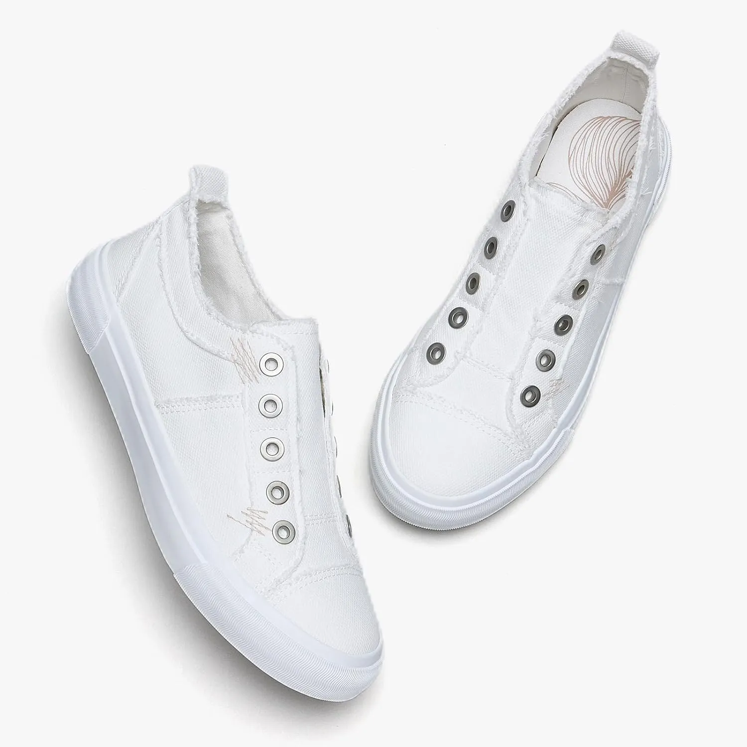 Women's Slip-On All Cotton Canvas Shoes Lightweight Casual Fashion Sneakers