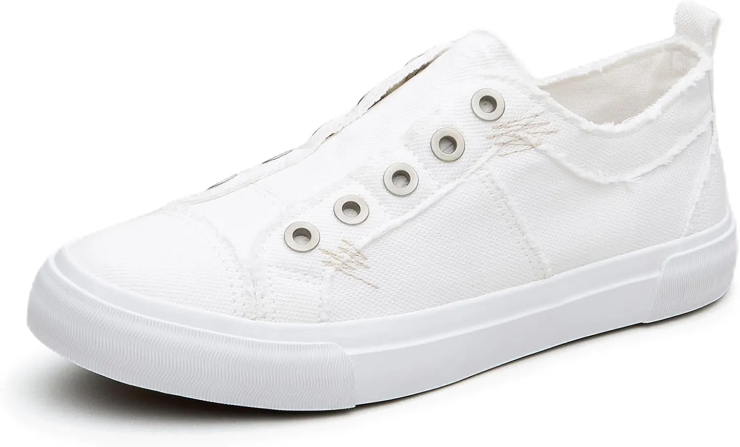 Women's Slip-On All Cotton Canvas Shoes Lightweight Casual Fashion Sneakers