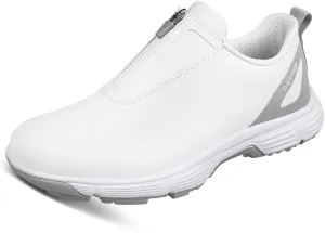 Women's Slip on Golf Shoes with Zipper Casual Fashion Golfer Sneakers Arch Support Waterproof Trainers