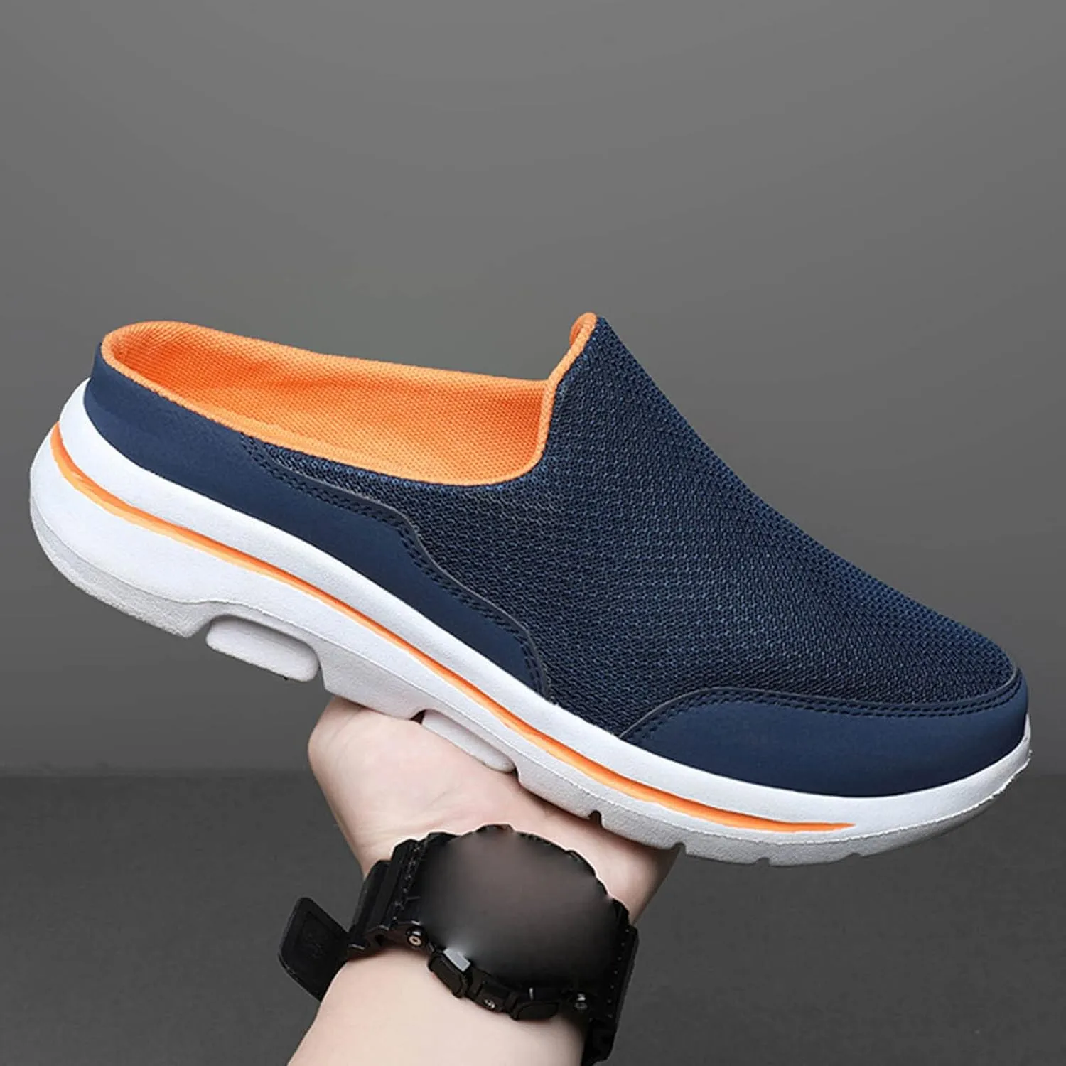 Women's Slip-On Orthopedic Arch Support Backless Running Shoes for Women Mesh Dress Casual Shoes Chunky Sneakers Platform Tennis Shoe White Loafers