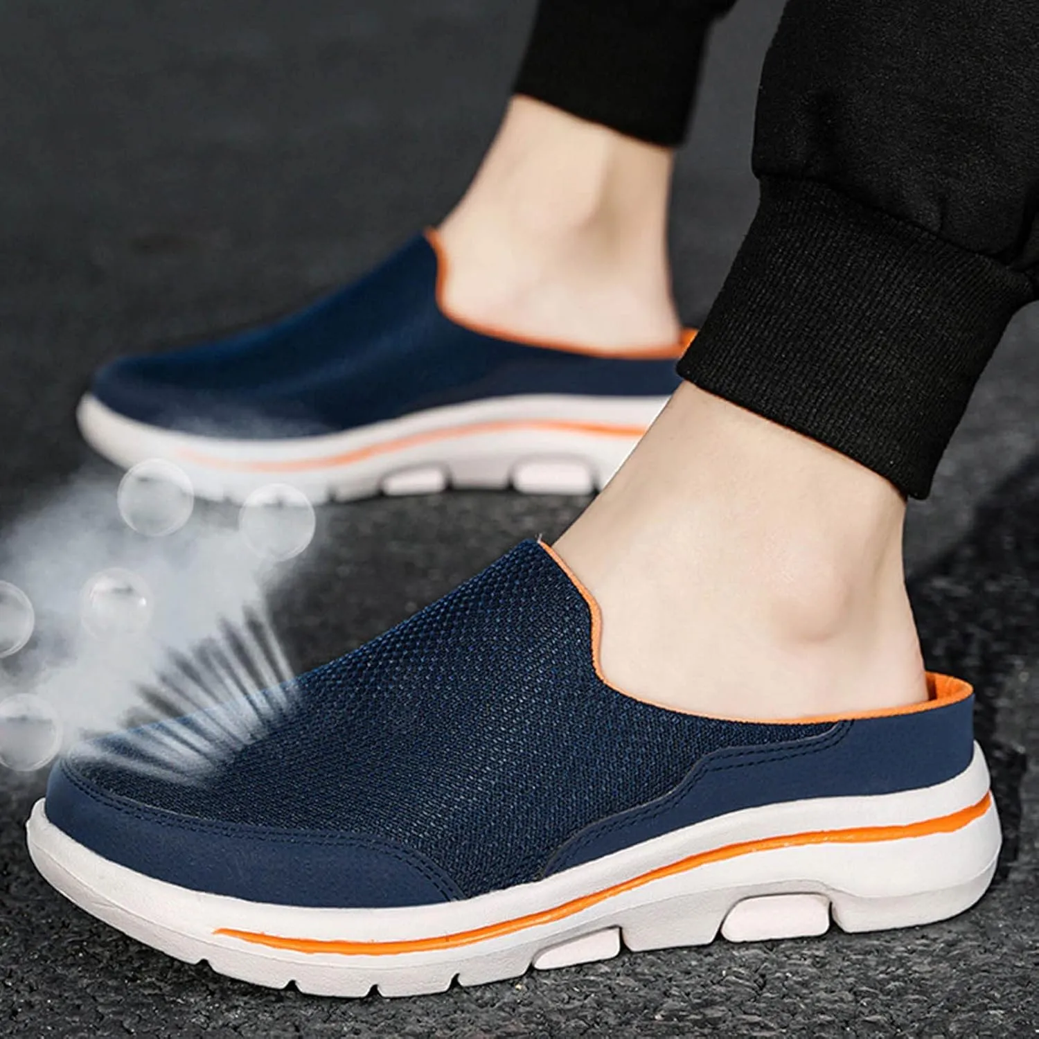 Women's Slip-On Orthopedic Arch Support Backless Running Shoes for Women Mesh Dress Casual Shoes Chunky Sneakers Platform Tennis Shoe White Loafers
