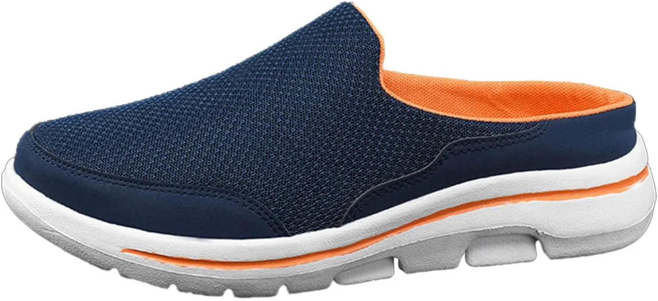 Women's Slip-On Orthopedic Arch Support Backless Running Shoes for Women Mesh Dress Casual Shoes Chunky Sneakers Platform Tennis Shoe White Loafers