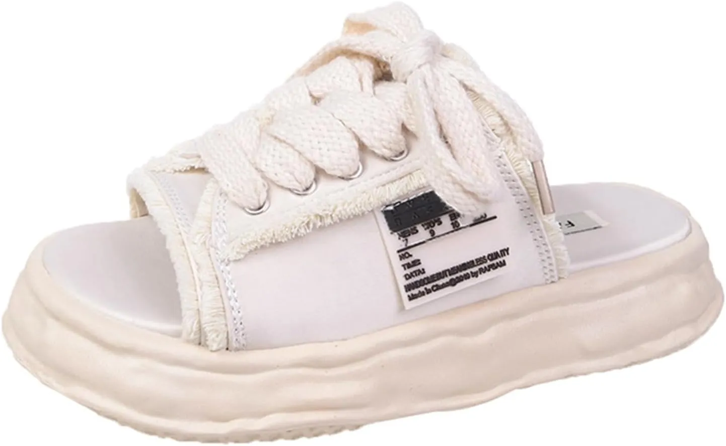 Womens Slip on Platform Shoes Canvas Mule Sneakers Memory Foam Backless Sneakers Soft Sole Slippers
