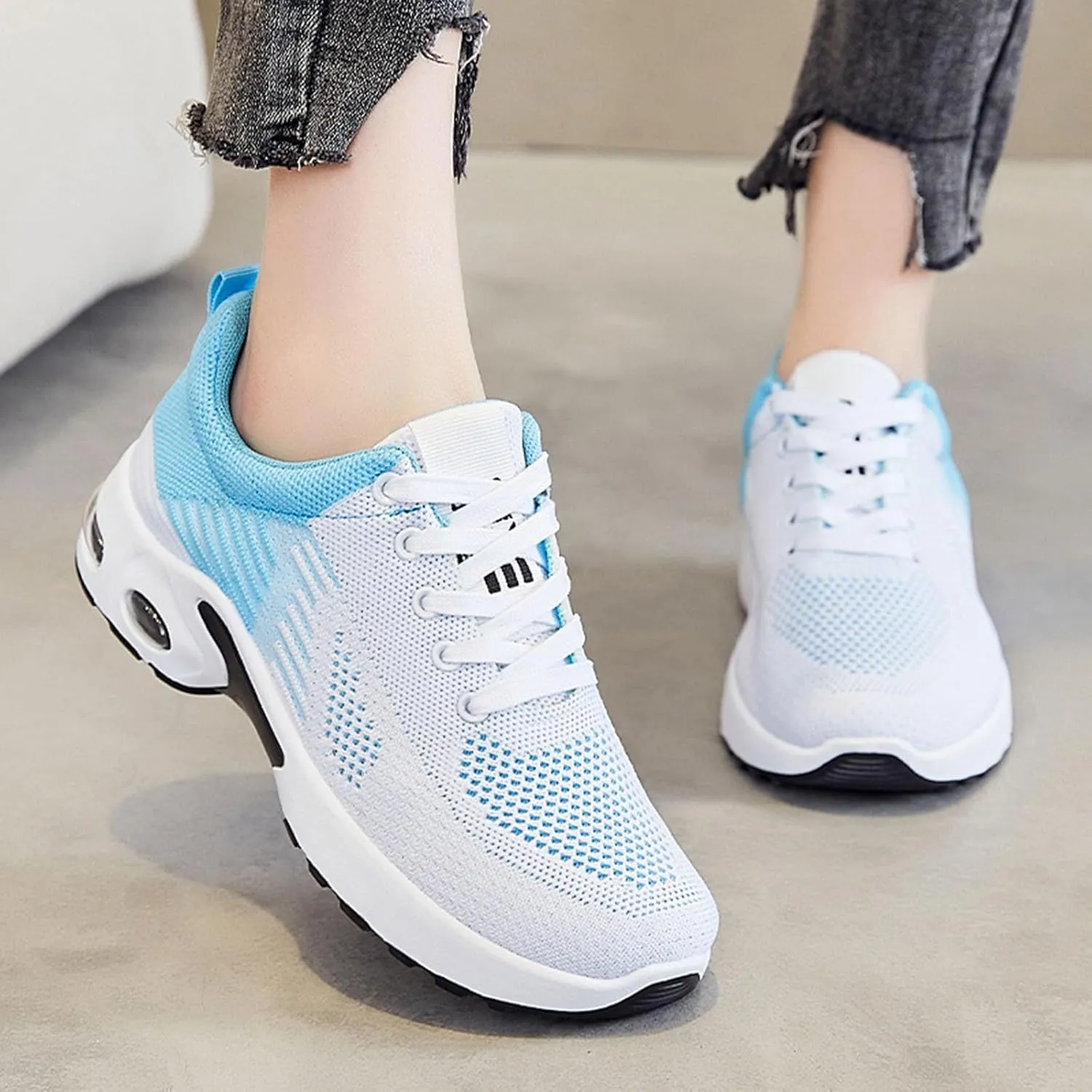 Womens Slip On Sneakers Lightweight Arch Support Walking Shoe Casual Orthopedic Shoes Comfortable Air Cushion Running Shoes Non Slip Mesh Air Cushion Sneakers Plantar Fasciitis Tennis Shoe