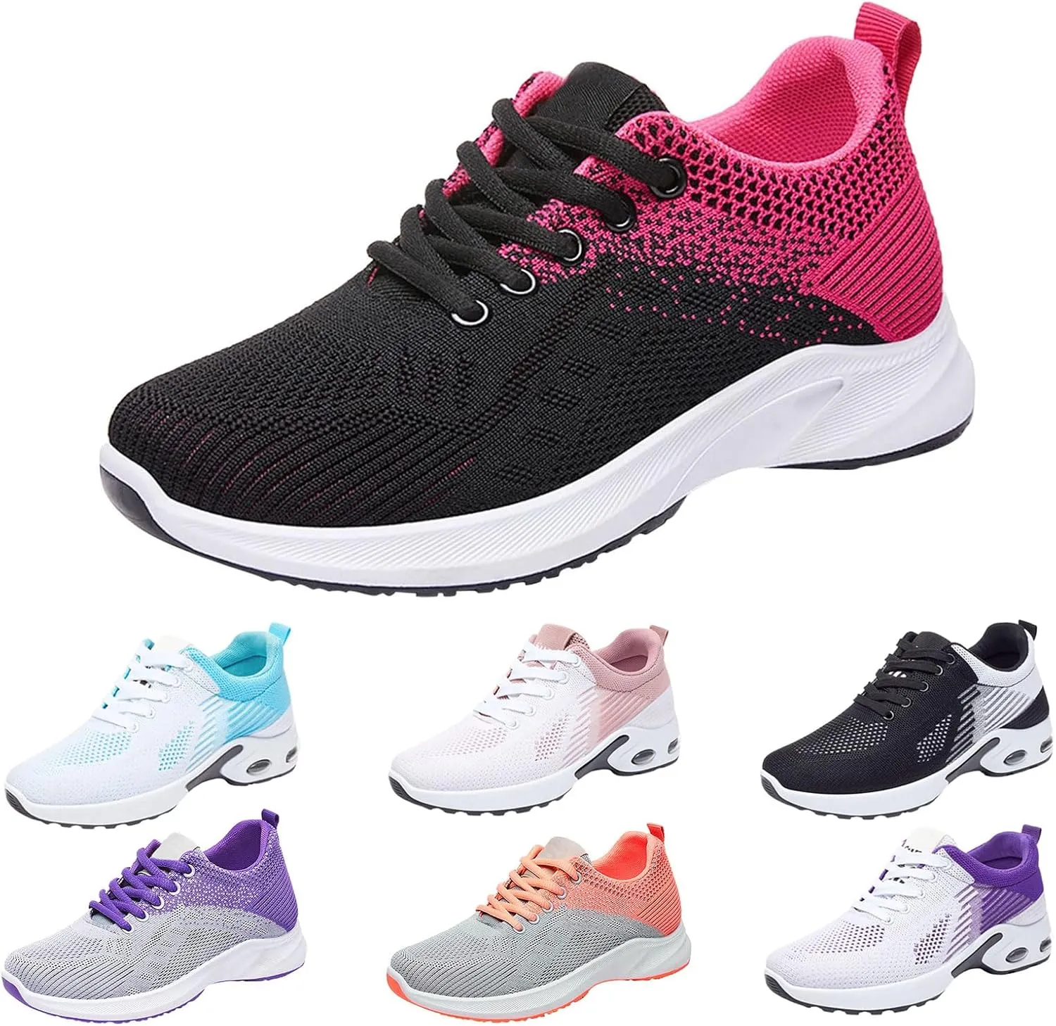 Womens Slip On Sneakers Lightweight Arch Support Walking Shoe Casual Orthopedic Shoes Comfortable Air Cushion Running Shoes Non Slip Mesh Air Cushion Sneakers Plantar Fasciitis Tennis Shoe