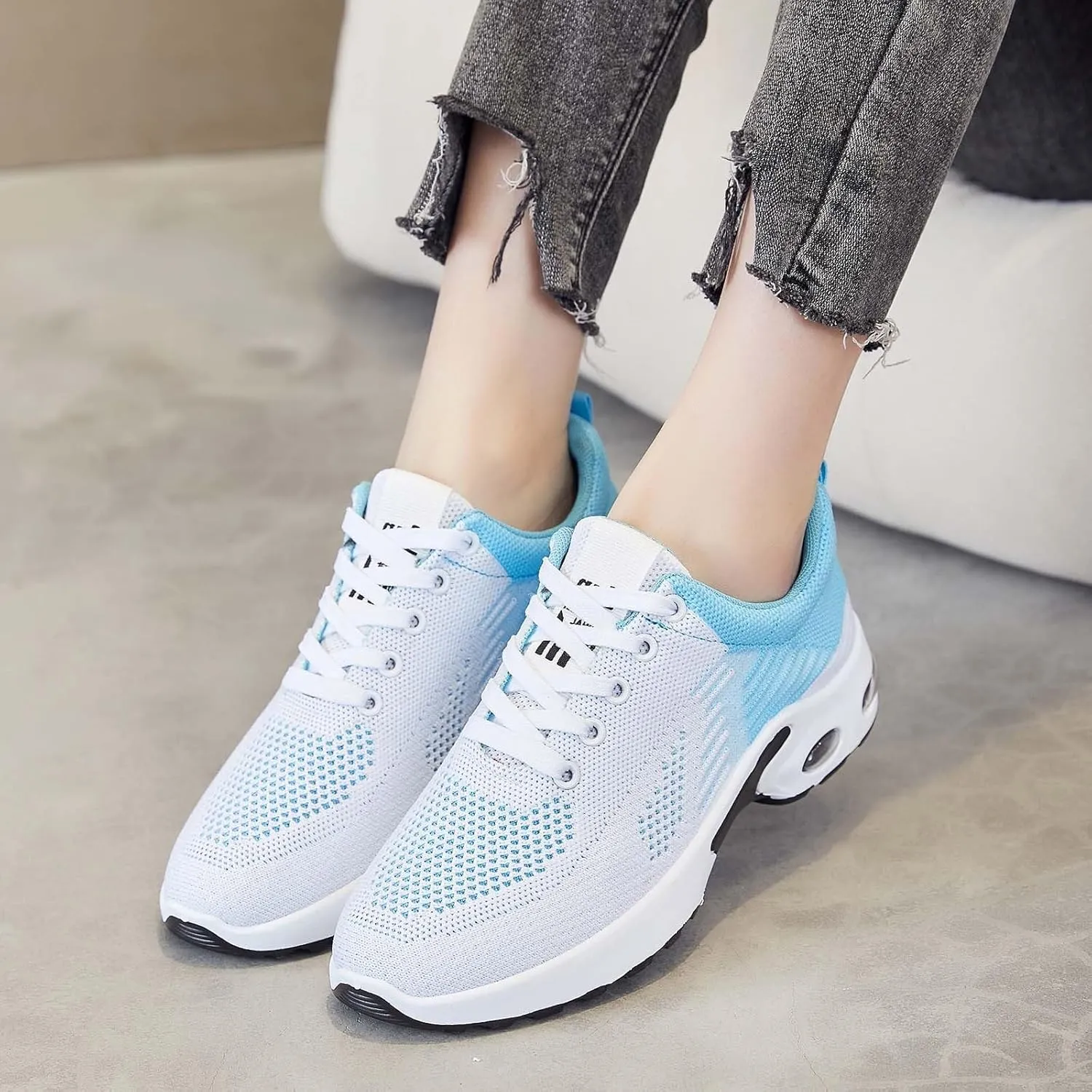 Womens Slip On Sneakers Lightweight Arch Support Walking Shoe Casual Orthopedic Shoes Comfortable Air Cushion Running Shoes Non Slip Mesh Air Cushion Sneakers Plantar Fasciitis Tennis Shoe