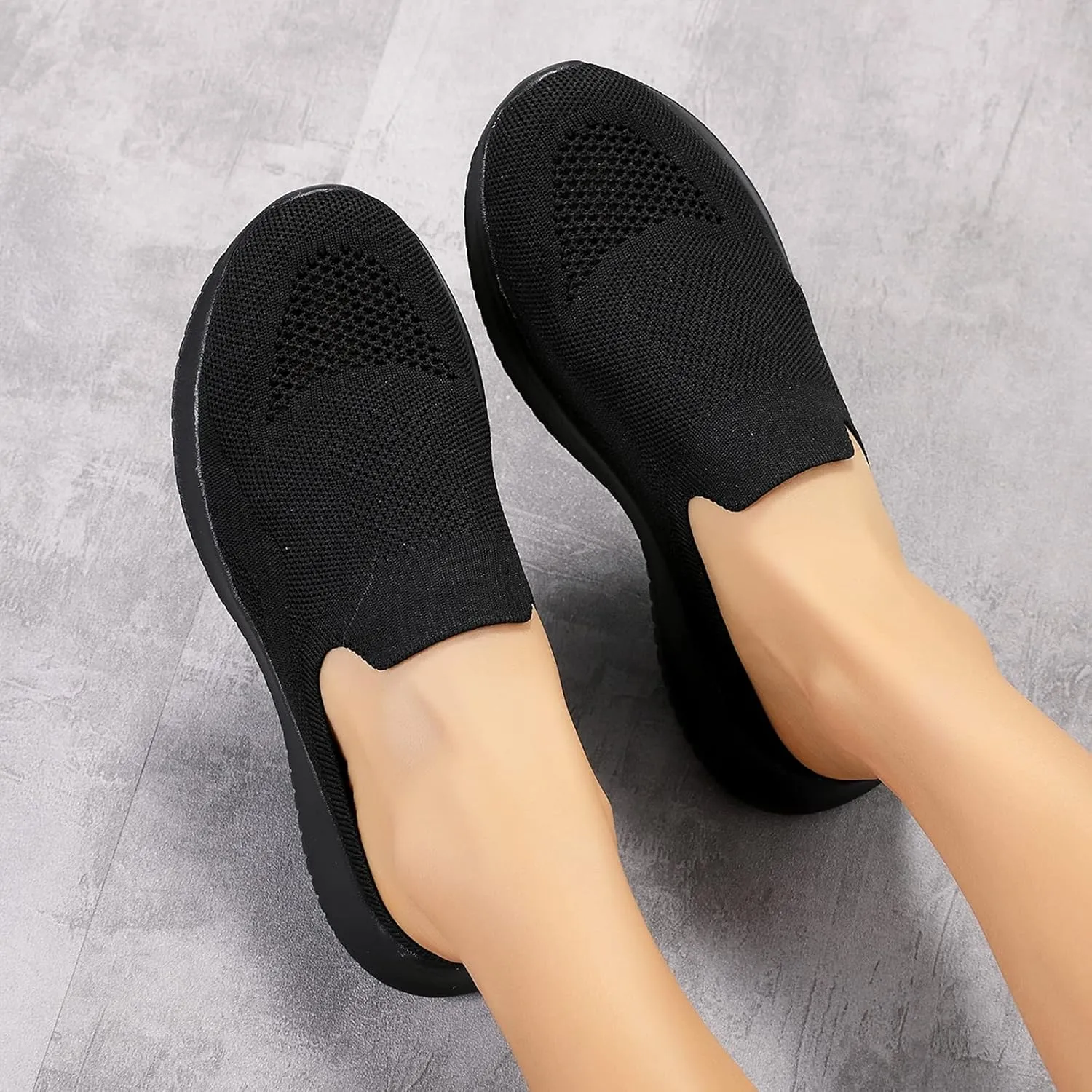 Women's Slip on Sneakers Sandals Low Wedges Mesh Shoes Ladies Mules Clogs Garden Clogs Casual Slipper Indoor Outdoor Slides,Black,US7/EU38