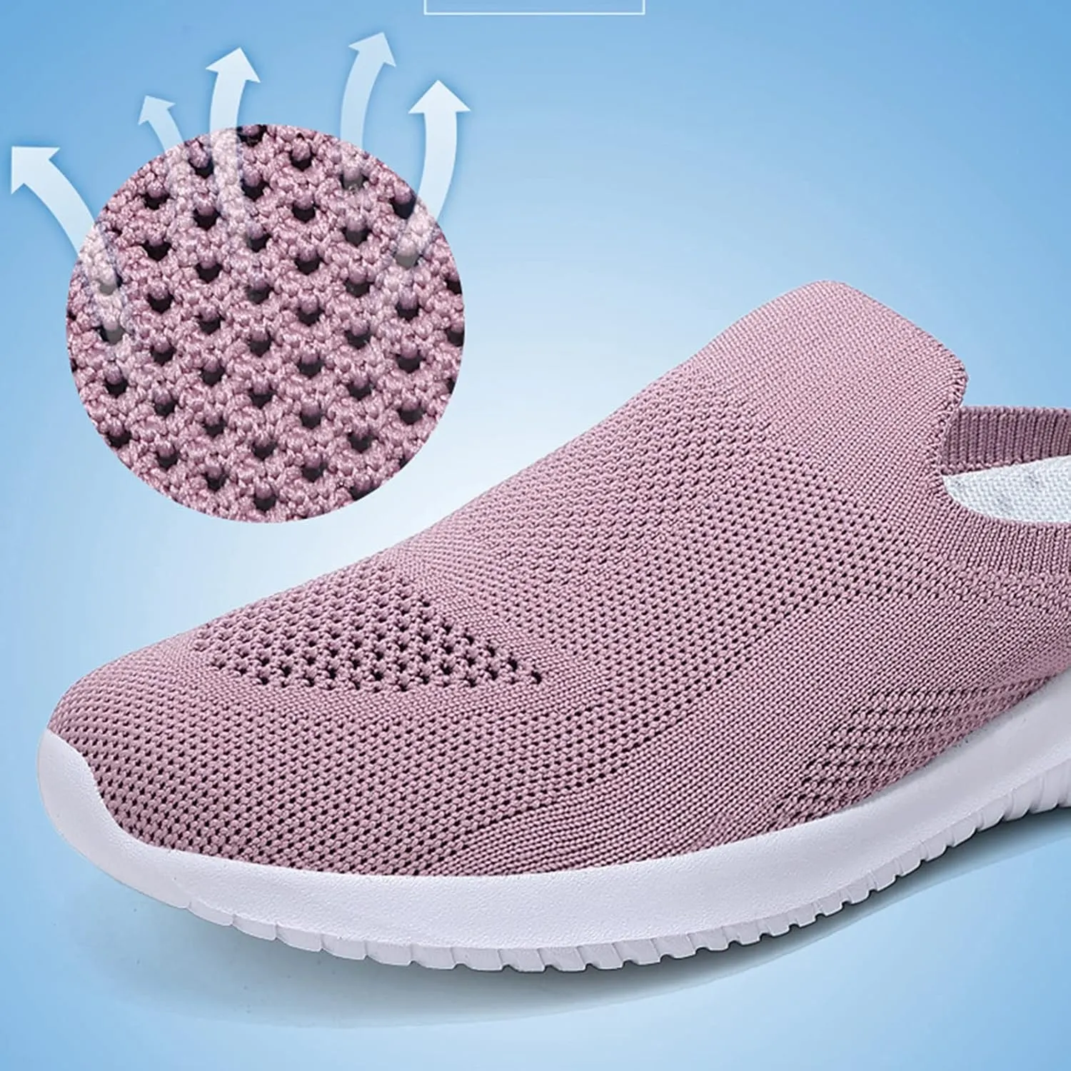 Women's Slip on Sneakers Sandals Low Wedges Mesh Shoes Ladies Mules Clogs Garden Clogs Casual Slipper Indoor Outdoor Slides,Black,US7/EU38