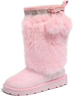 Women’s Snow Boots Mid-Calf Fur Lining Comfortable Winter Boots Flat Outdoor