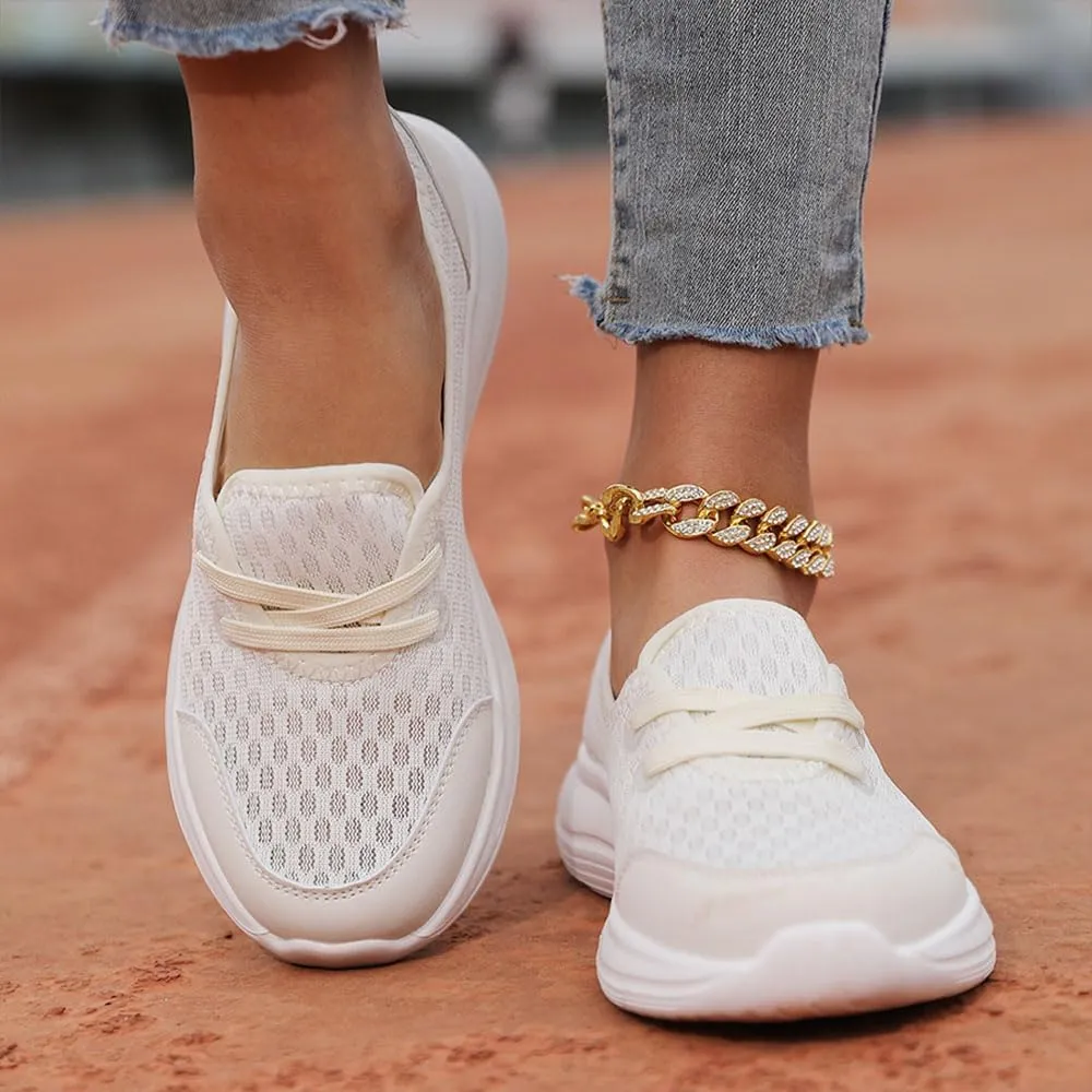 Women's Soft Sole Mesh Comfort Orthopedic Shoes, Comfortable Walking Shoes Women Arch Support, Breathable Low Top Casual Non-Slip Sneakers