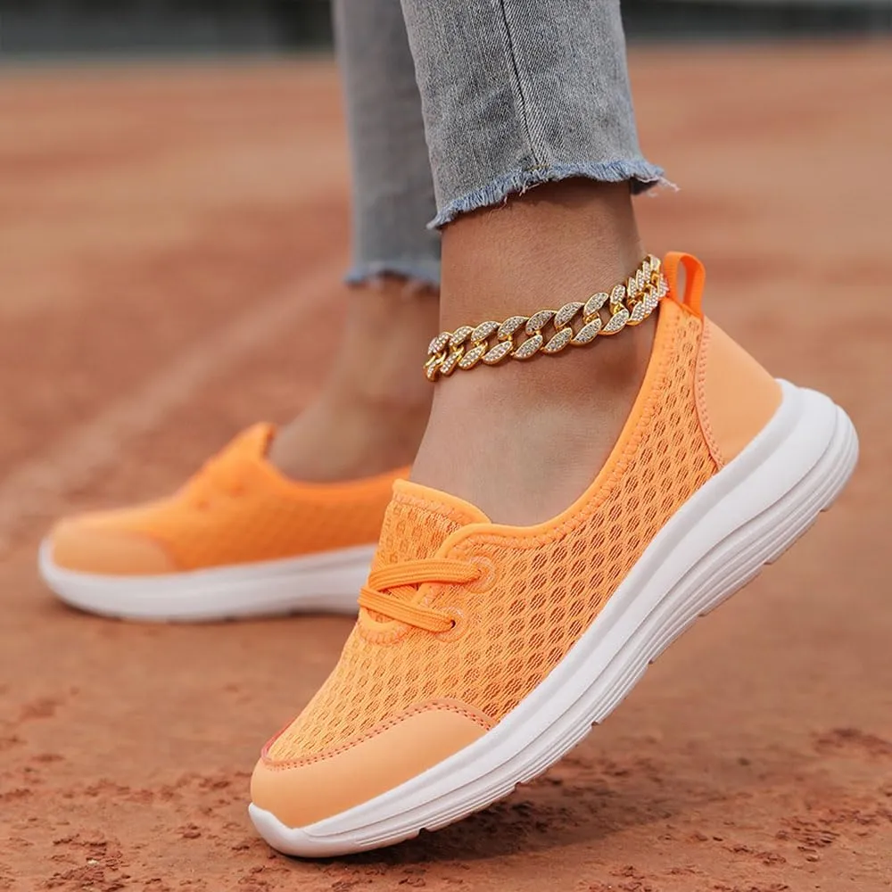 Women's Soft Sole Mesh Comfort Orthopedic Shoes, Comfortable Walking Shoes Women Arch Support, Breathable Low Top Casual Non-Slip Sneakers