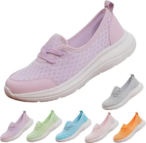 Women's Soft Sole Mesh Comfort Orthopedic Shoes, Comfortable Walking Shoes Women Arch Support, Breathable Low Top Casual Non-Slip Sneakers