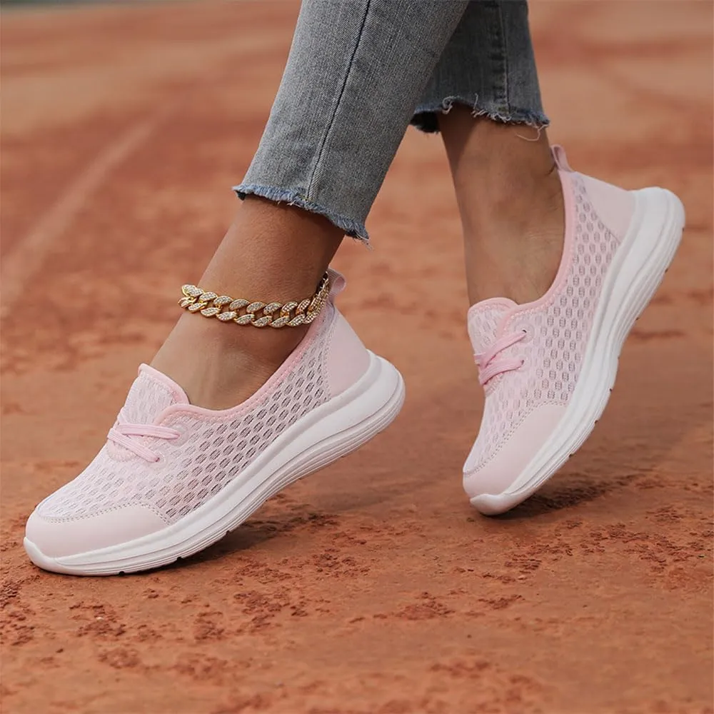 Women's Soft Sole Mesh Comfort Orthopedic Shoes, Comfortable Walking Shoes Women Arch Support, Breathable Low Top Casual Non-Slip Sneakers