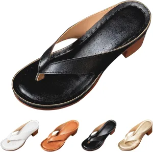 Women's Solid Color Summer Chunky Heel Sandals Slip on Open Toe Square Toe Comfortable Heeled Sandals Mules for Women Heels Womens Shoes Wedges for Long Walk Casual Shoes Dressy