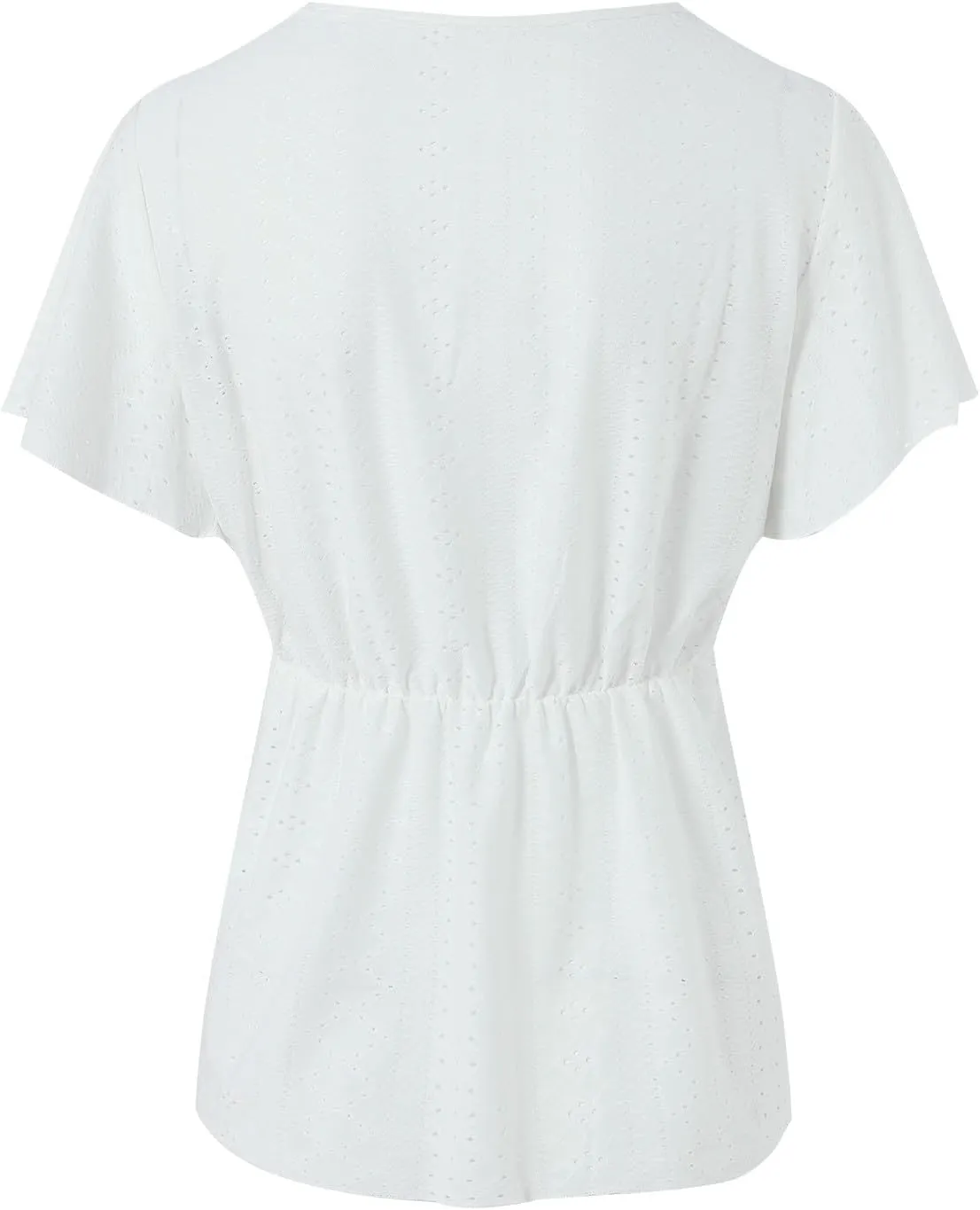 Womens Summer Tops Dressy Casual Babydoll Short Sleeve Shirts Puff Sleeve Peplum V Neck T Shirts Tees 2025