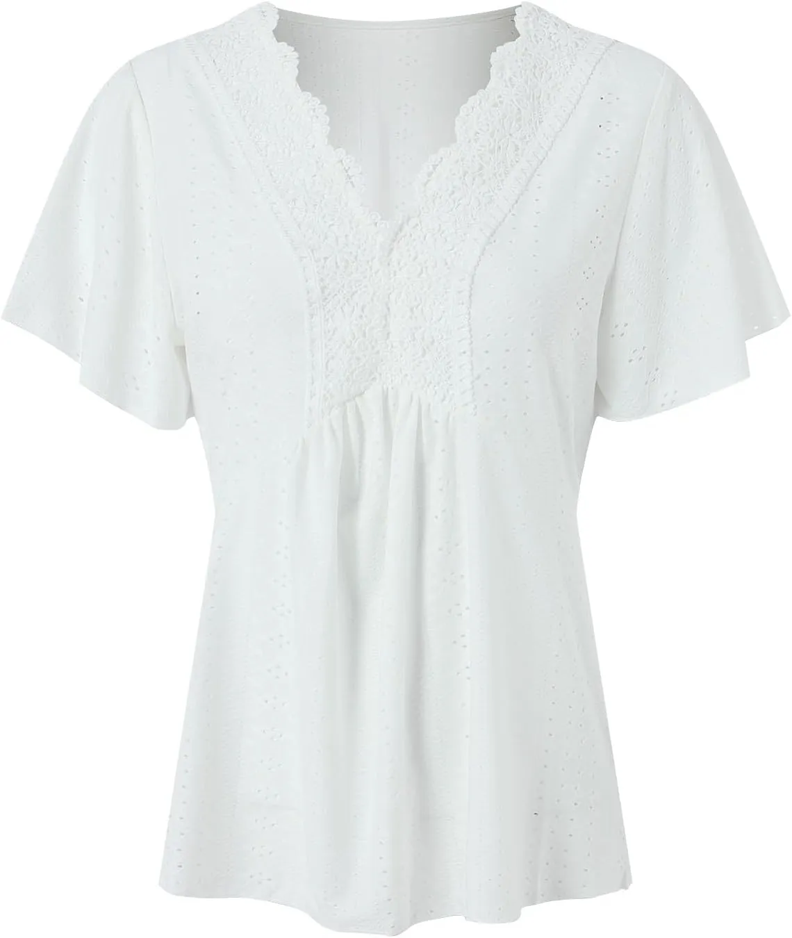 Womens Summer Tops Dressy Casual Babydoll Short Sleeve Shirts Puff Sleeve Peplum V Neck T Shirts Tees 2025