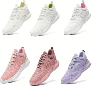 Women's Tennis Running Shoes Unisex Lightweight Breathable Walking Shoes Fitness Shoes Breathable Cushioning Fashion Sneakers Anti Slip Casual Shoes