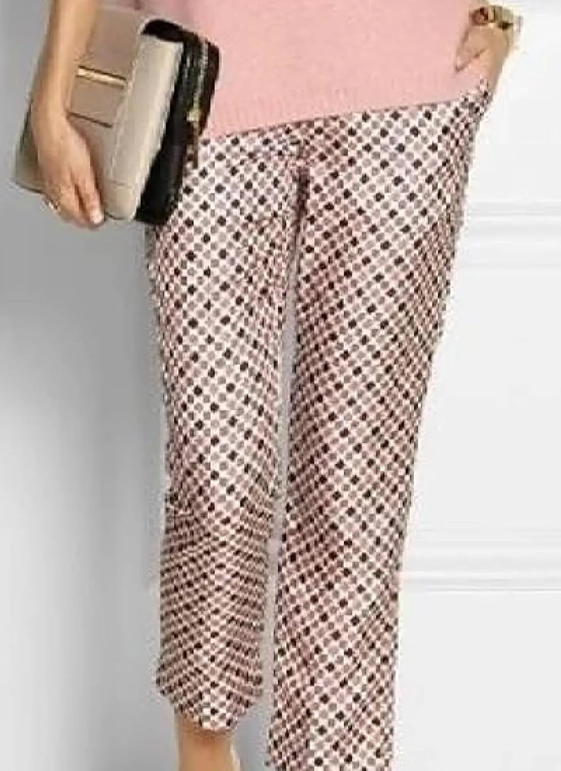 Women's Two Piece Suit Pink Sexy V Neck Long Sleeve Top With Plaid Trousers 2025 Spring Formal Fashion Two Piece Suit
