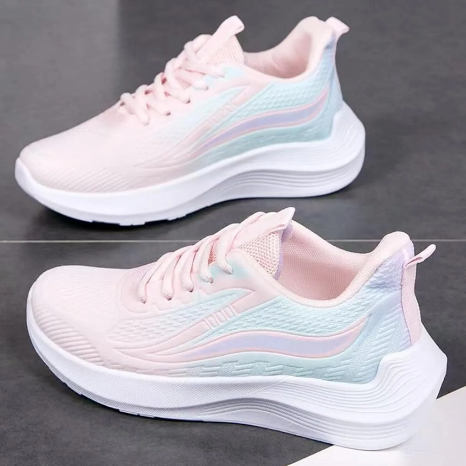 Women's Walking Shoes Comfortable Running Tennis Athletic Gym Workout Cross Training Sneakers Lace Up Low Top Sneaker