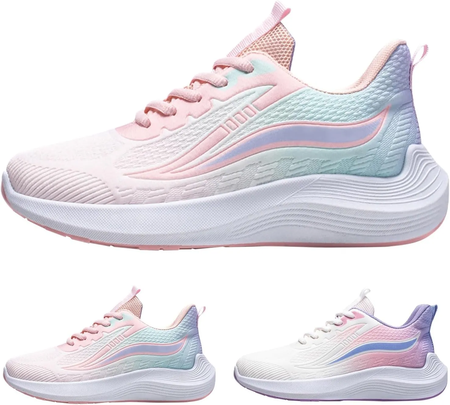 Women's Walking Shoes Comfortable Running Tennis Athletic Gym Workout Cross Training Sneakers Lace Up Low Top Sneaker