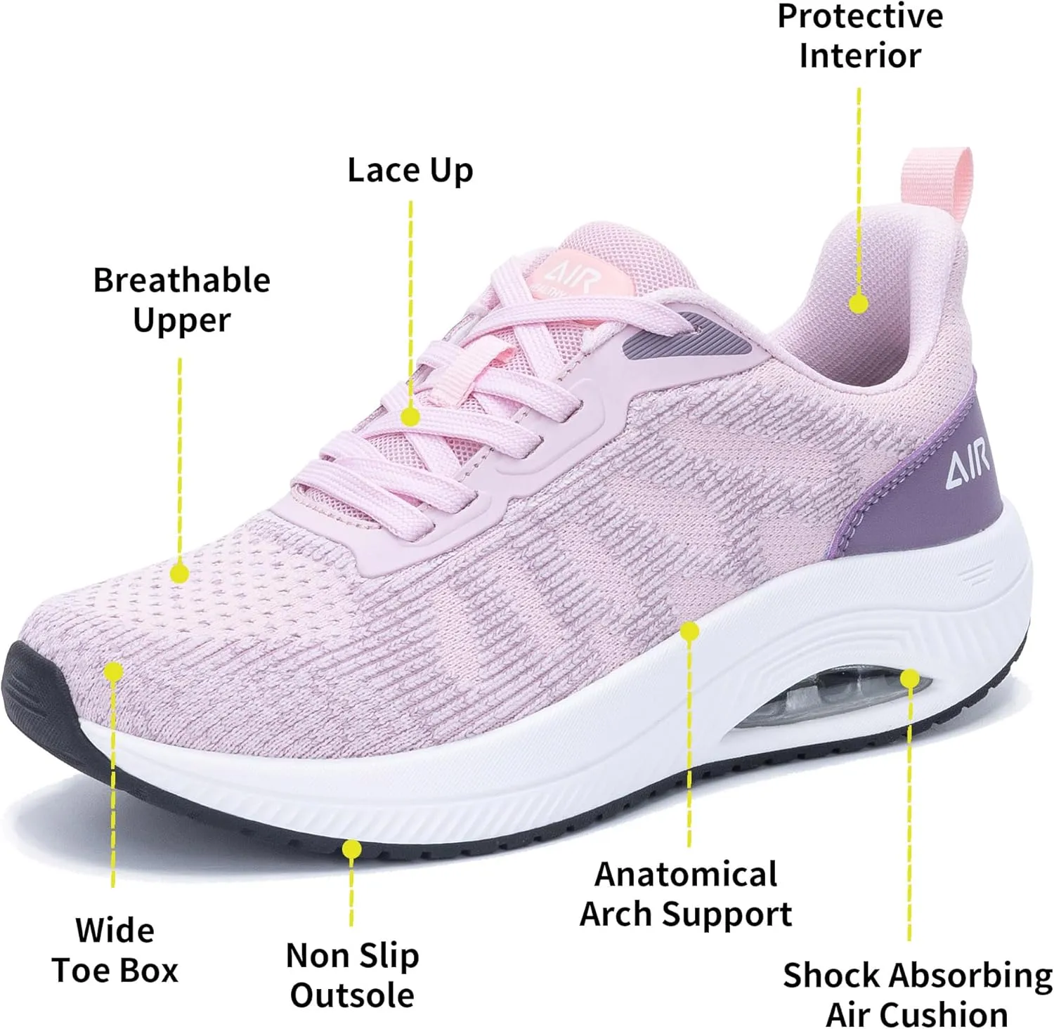 Women's Walking Shoes with Arch Support Plantar Fasciitis Air Tennis Sneakers for Gym Workout