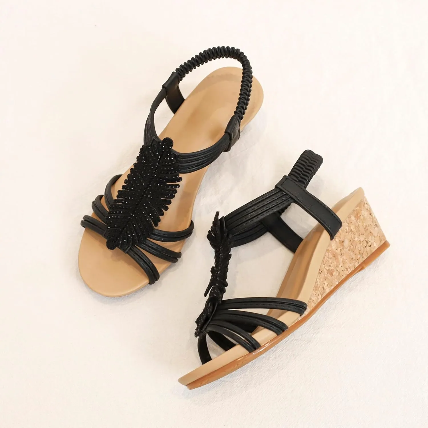Women's Wedge Sandals Stylish Slope Heel Sandal for Everyday Comfort, Bohemian Wedge Roman Sandals