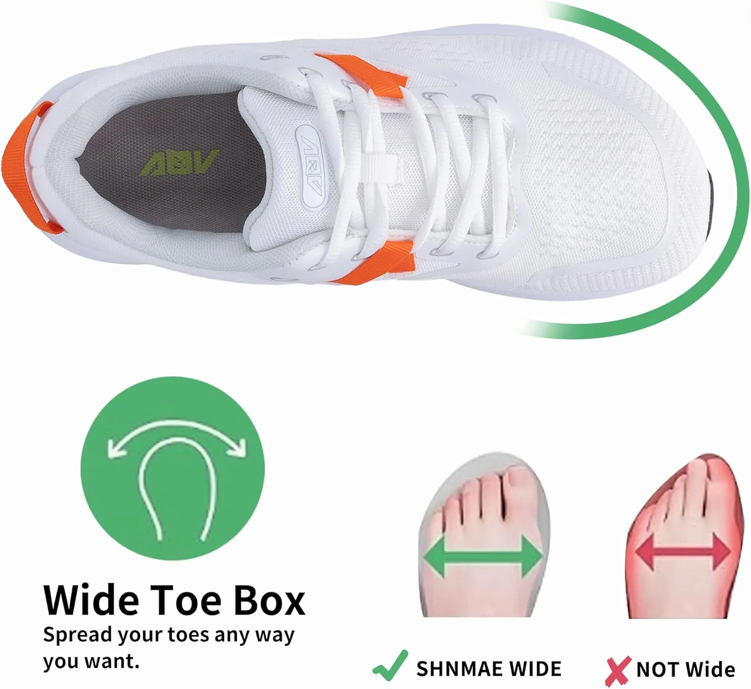 Women's Wide Toe Box Arch Support Walking Shoes Plantar Fasciitis Orthotic Air Tennis Sneakers