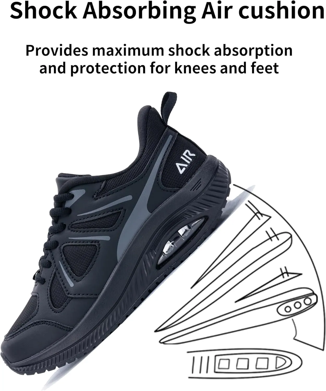 Womens Wide Walking Shoes Arch Support Orthotic Air Sneakers Comfortable Tennis Athletic Running Shoes