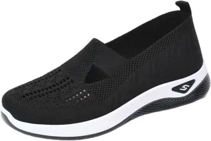 Women's Woven Orthopedic Breathable Soft Shoes Arch Support, Anti-Skid Sports Shoes