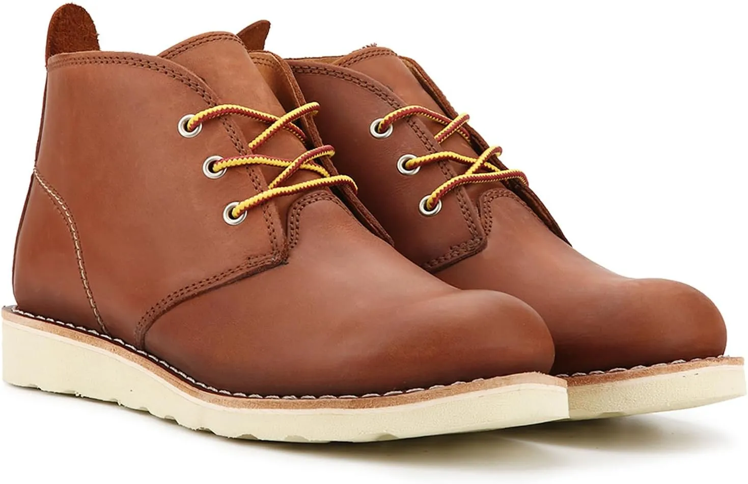 Work Boots for Men, Wedge Chukka Boot, Lightweight Oil & Slip Resistant Comfortable Outsole, Goodyear Leather Welt, EH, Construction 84981-A