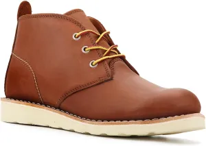 Work Boots for Men, Wedge Chukka Boot, Lightweight Oil & Slip Resistant Comfortable Outsole, Goodyear Leather Welt, EH, Construction 84981-A