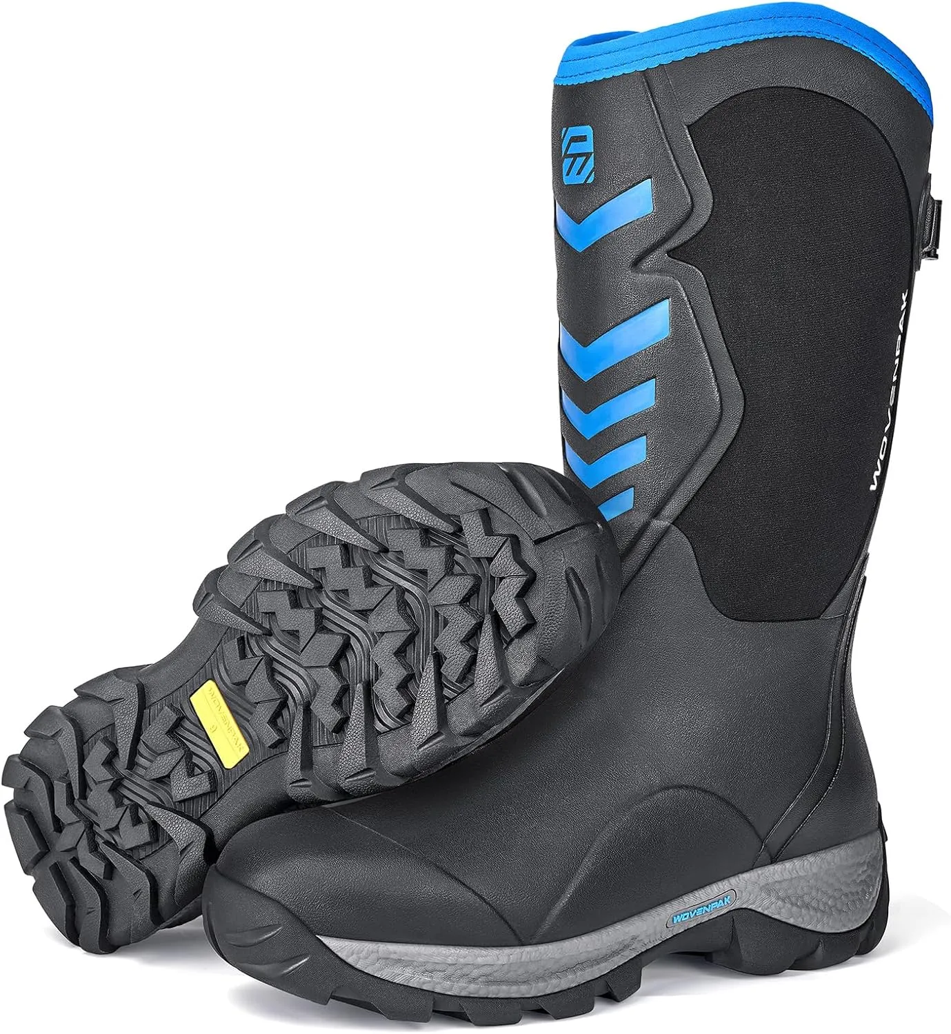 WOVENPAK Rubber Boots for Men, Hunting Boots 6mm Neoprene Insulated Mud Boots for Men with Steel Shank, Mens Rubber Boots Waterproof Boots for Men, Anti Slip Work Boots Outdoor Mud Boots, Size 6-13