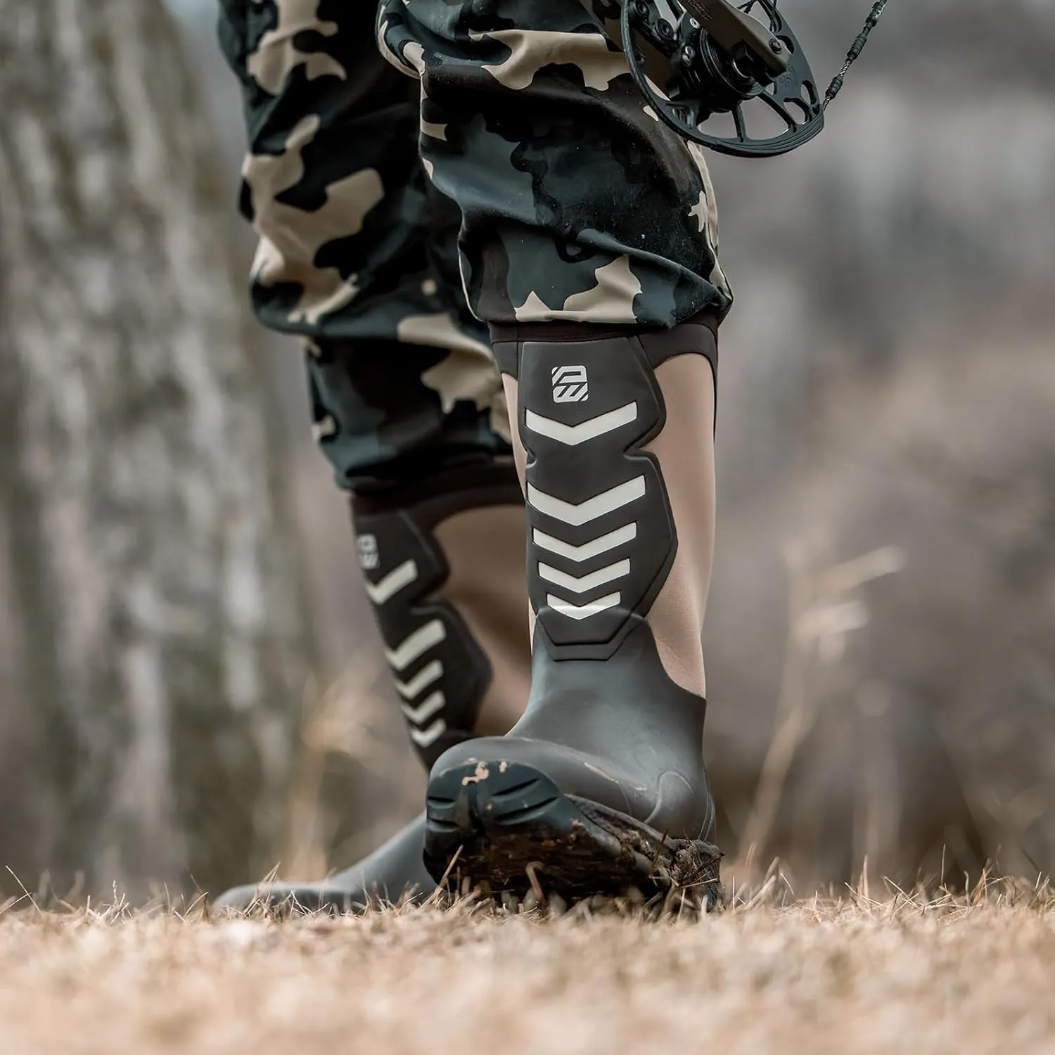 WOVENPAK Rubber Boots for Men, Hunting Boots 6mm Neoprene Insulated Mud Boots for Men with Steel Shank, Mens Rubber Boots Waterproof Boots for Men, Anti Slip Work Boots Outdoor Mud Boots, Size 6-13