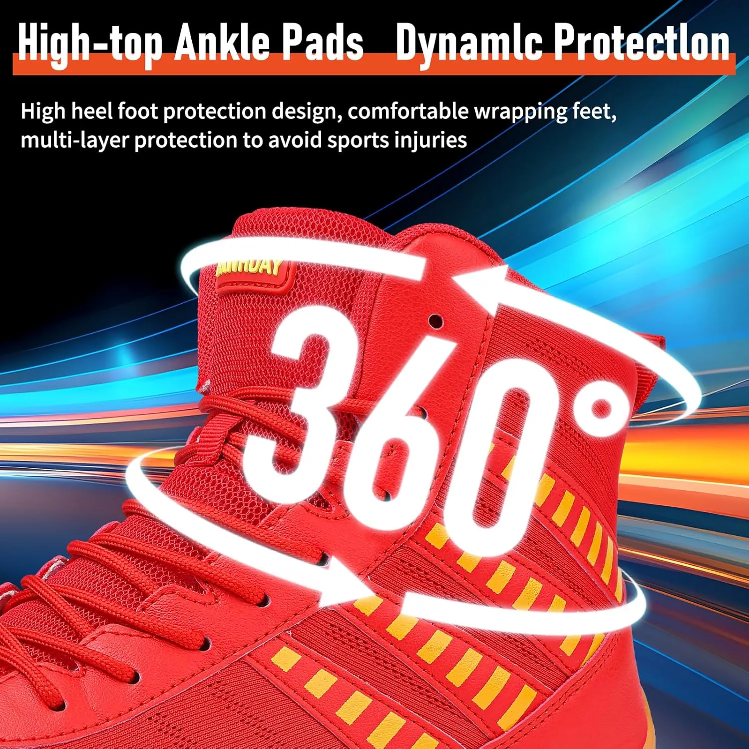 Wrestling Shoes Boxing Shoes for Men Pro Wrestling Boots High Top Fitness Weightlifting Powerlifting Shoes
