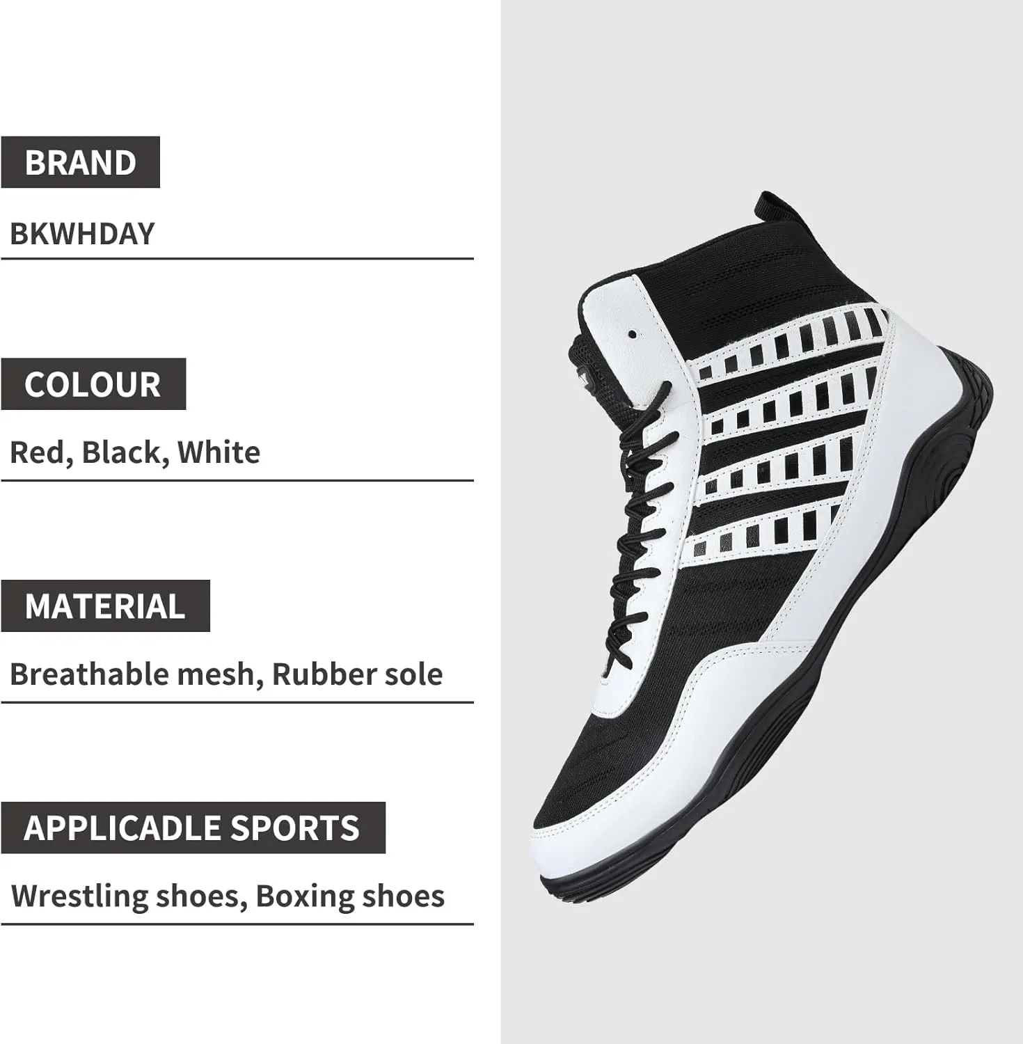 Wrestling Shoes Boxing Shoes for Men Pro Wrestling Boots High Top Fitness Weightlifting Powerlifting Shoes