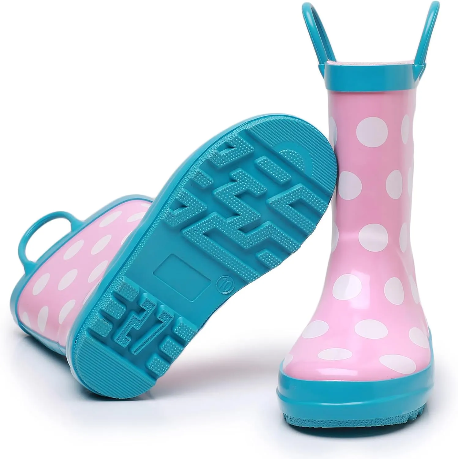 WTW Toddler and Kids Rain Boots Unisex-Child Waterproof Rubber Rain Boots with Easy-On Handles in Fun Patterns for Girls and Boys (Toddler/Little Kid/Big Kid)