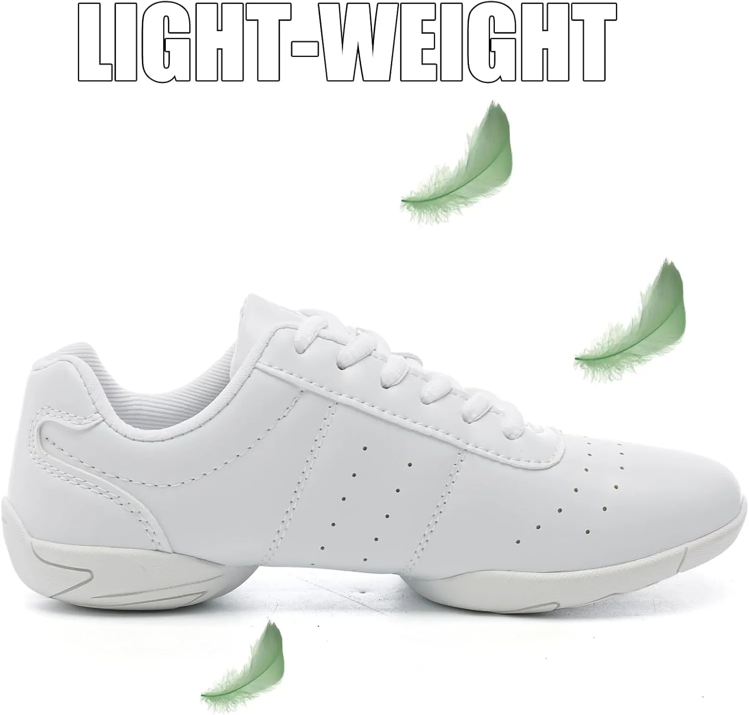 WUIWUIYU Boys Girls Women's Lace Up Aerobics Gymnastics School Cheerleading Dance Sport Shoes Training Sneakers