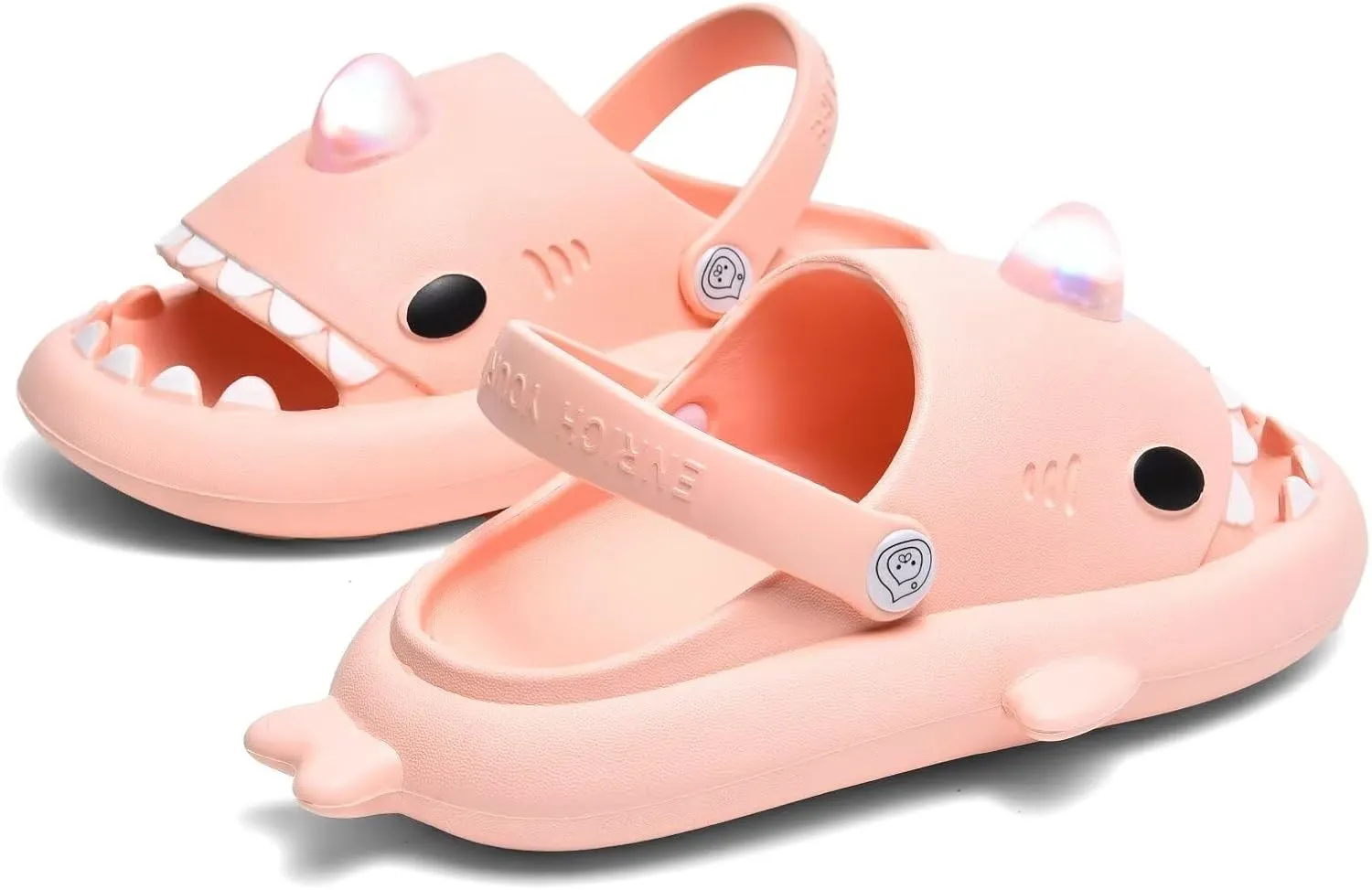 XPKWS Shark Slides Kids Clogs LED Light up Garden Shoes Sharklas Boys Girls Mules Sandals Toddler Slippers Indoor Outdoor Non-slip