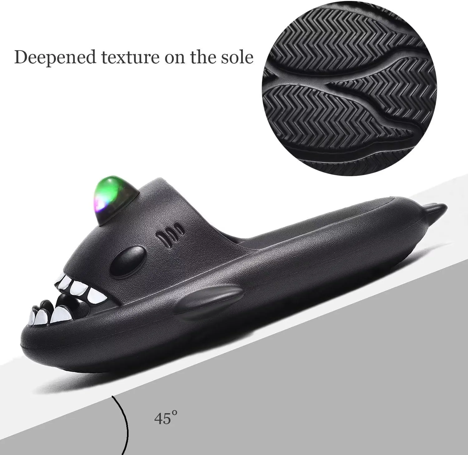 XPKWS Shark Slides Kids Clogs LED Light up Garden Shoes Sharklas Boys Girls Mules Sandals Toddler Slippers Indoor Outdoor Non-slip