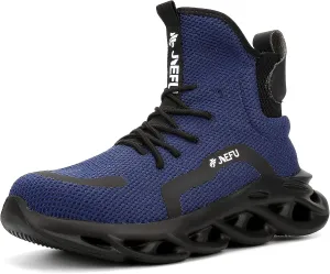 XUNRUO Work Safety Boots for Men and Women Steel Toe Lightweight Breathable Pull on Construction Boots