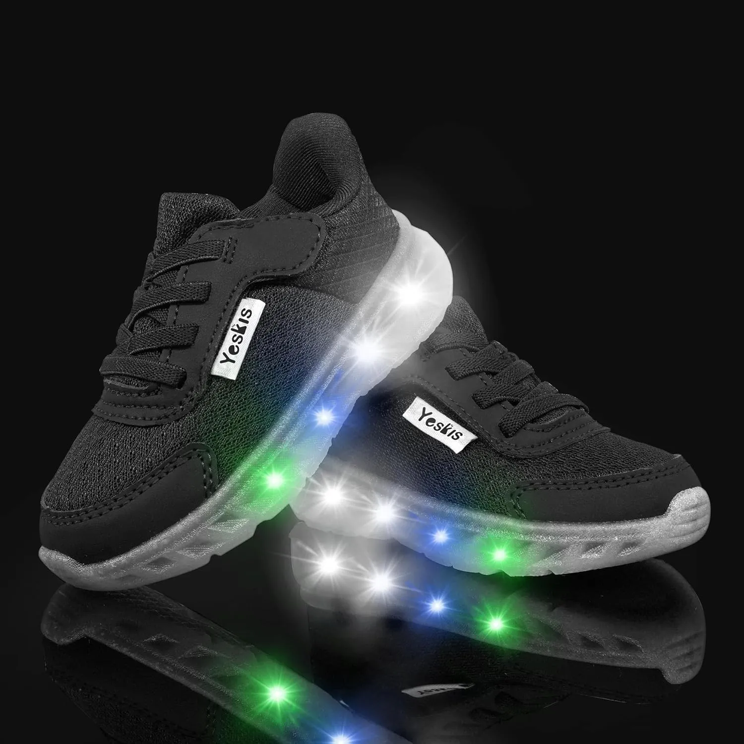 YESKIS Toddler Light Up Shoes Boys Girls Lightweight Breathable Mesh Non-Slip Running Sneakers for Toddler and Little Kid